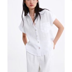 Zara 100% Linen Top